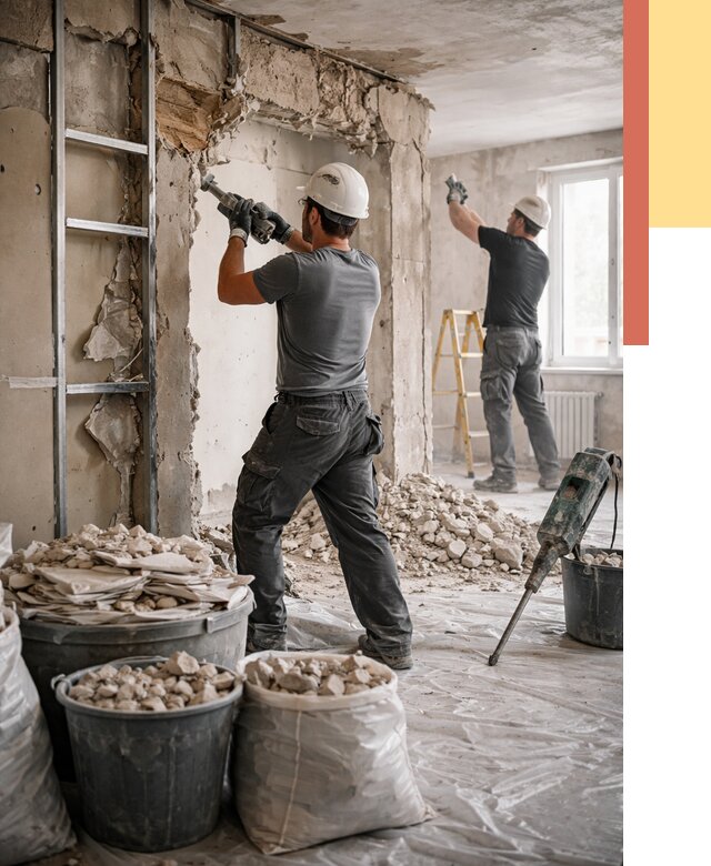 Демонтажные работы в Зеленодольске от 2795 руб. — услуги и цена под ключ | ОТДЕЛОЧНИК-Злн