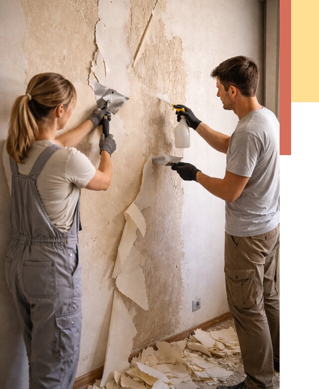 Снятие старых обоев в Зеленодольске от 5434 руб. под ключ недорого | ОТДЕЛОЧНИК-Злн