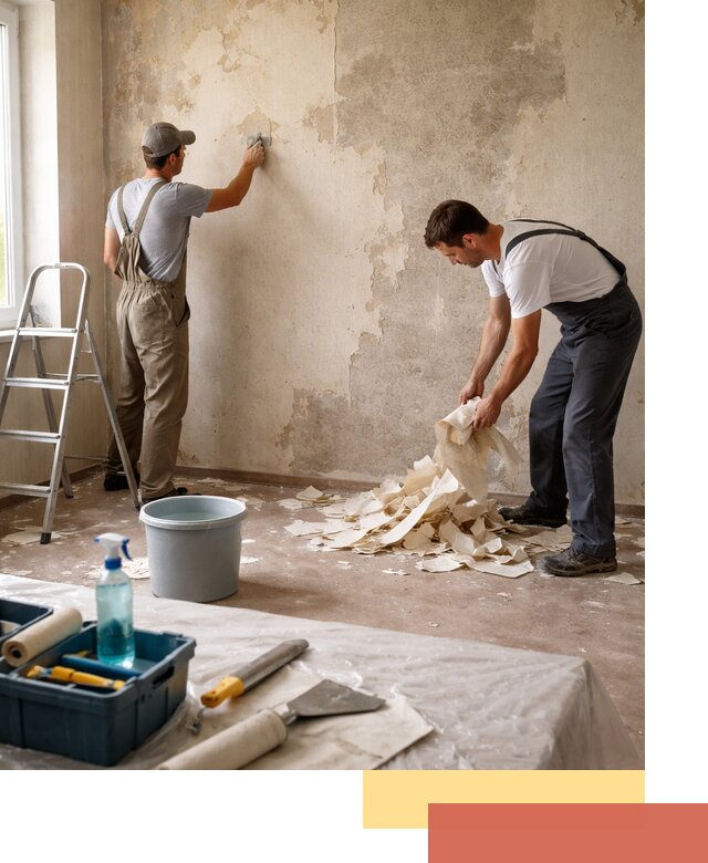 Снятие старых обоев в Зеленодольске быстро и качественно