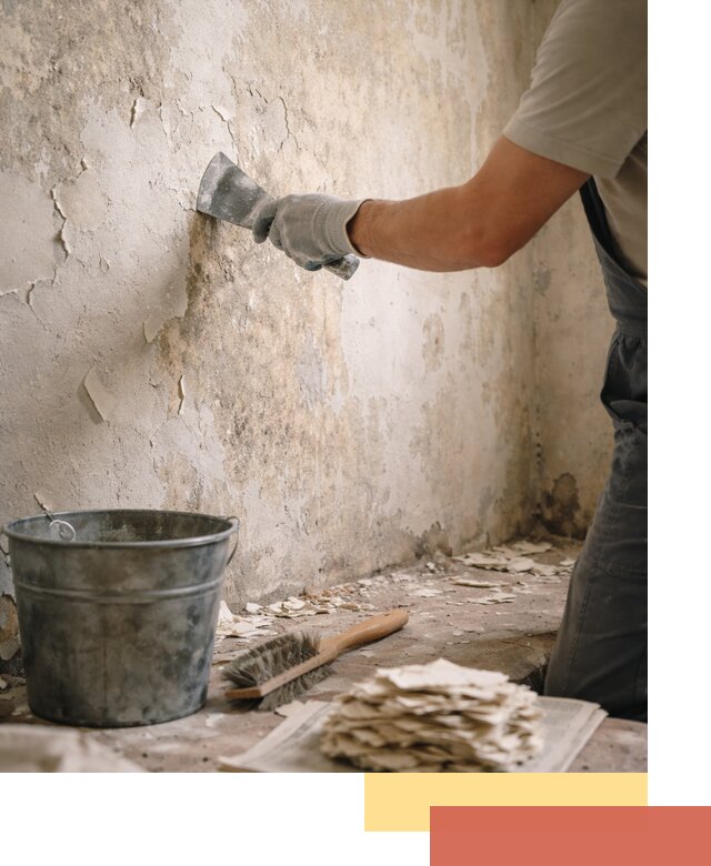 Удаление старой краски со стен в Зеленодольске качественно и быстро