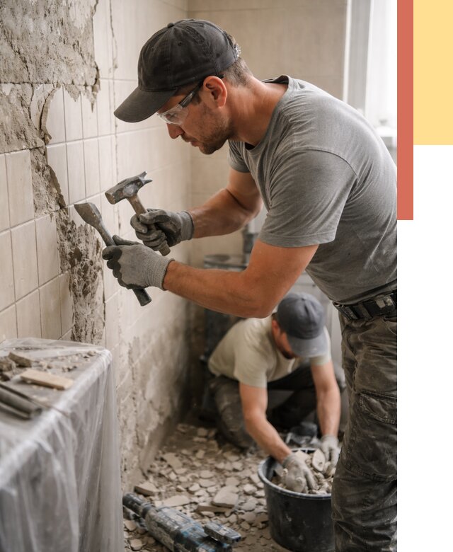 Демонтаж плитки со стен в Зеленодольске от 880 руб. — быстро и недорого | ОТДЕЛОЧНИК-Злн