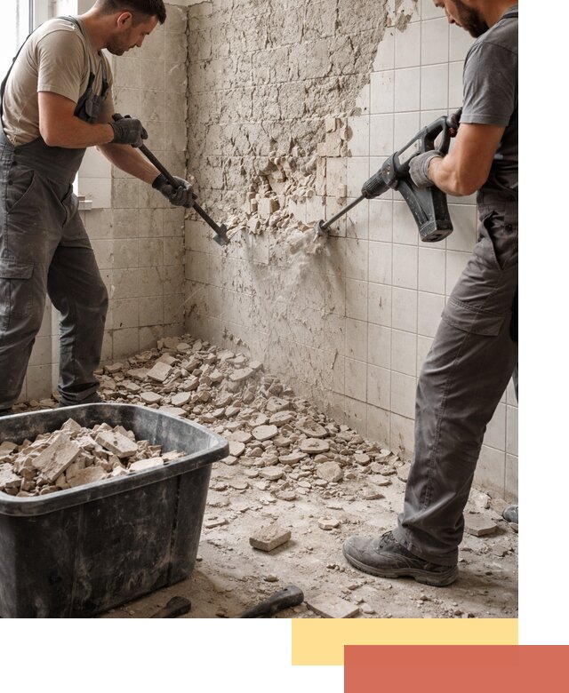 Демонтаж плитки со стен в Зеленодольске быстро и аккуратно