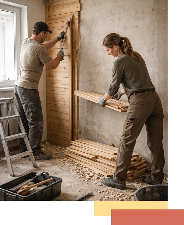 Демонтаж вагонки со стен в Зеленодольске — профессиональный демонтаж