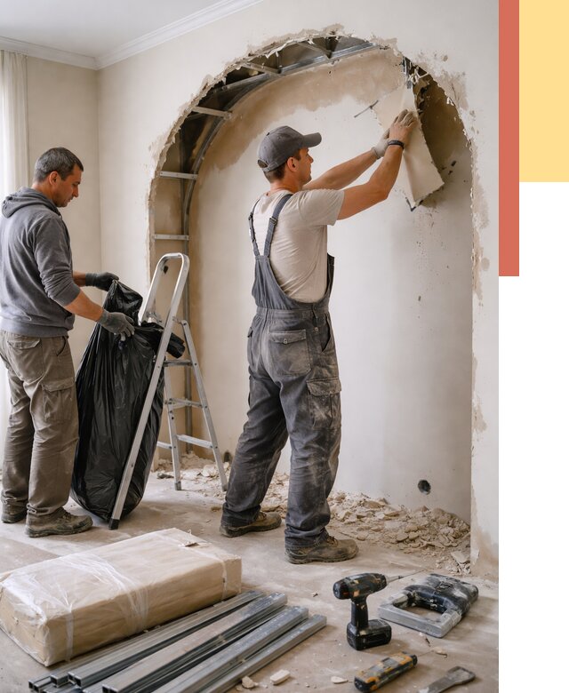 Демонтаж арки из гипсокартона в Зеленодольске от 3623 руб. — услуги под ключ | ОТДЕЛОЧНИК-Злн