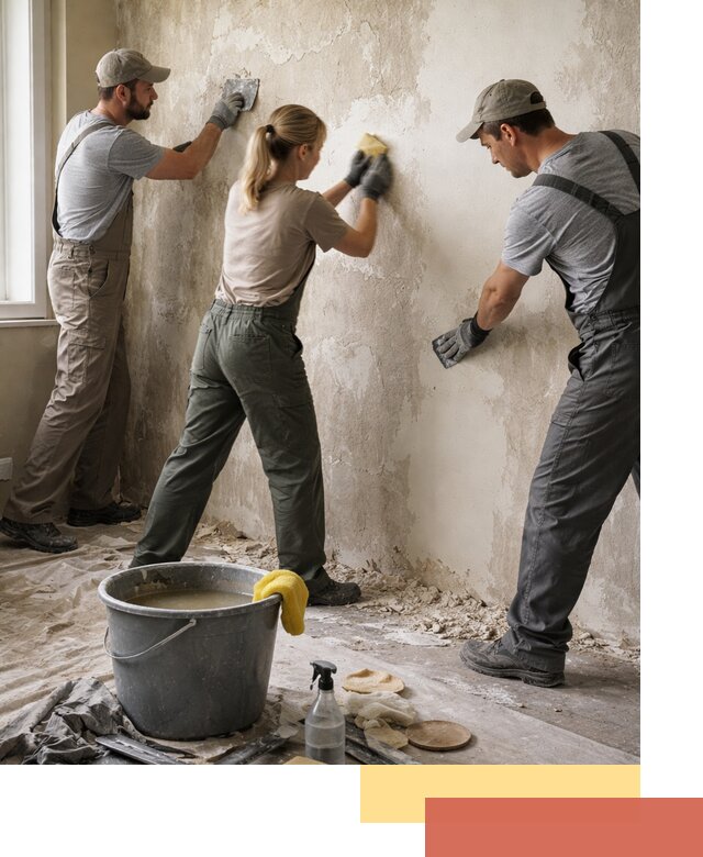 Очистка стен от клея и грунтовки в Зеленодольске качественно и быстро