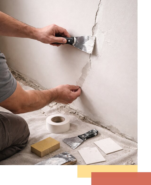 Заделка трещин и сколов в стенах и потолках в Зеленодольске