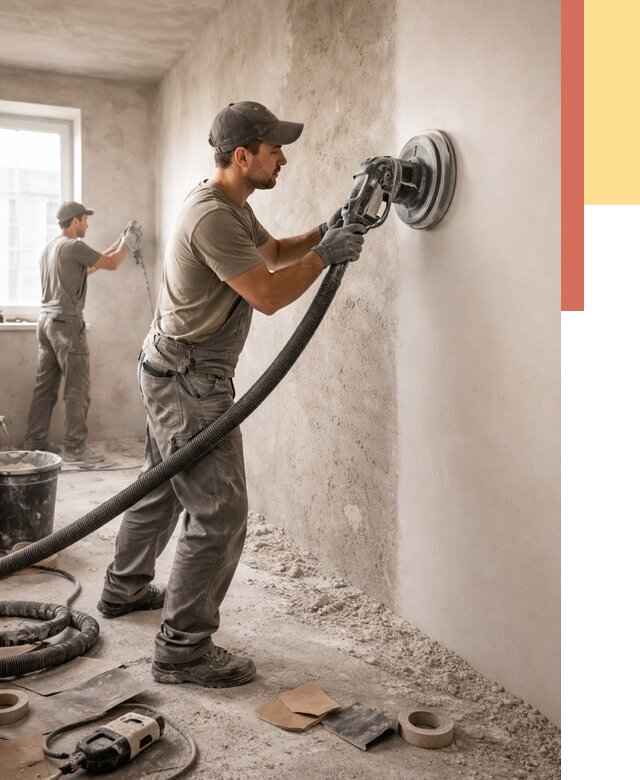 Шлифовка стен в Зеленодольске от 1242 руб/м2 — быстро и недорого | ОТДЕЛОЧНИК-Злн