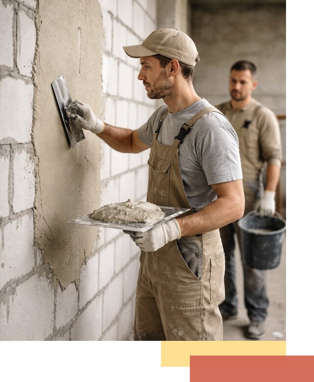 Штукатурка стен из газобетона в Зеленодольске под ключ