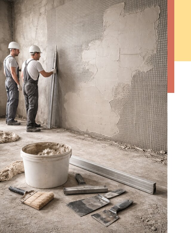 Штукатурка стен по сетке в Зеленодольске от 5693 руб./м2 — быстро и недорого | ОТДЕЛОЧНИК-Злн