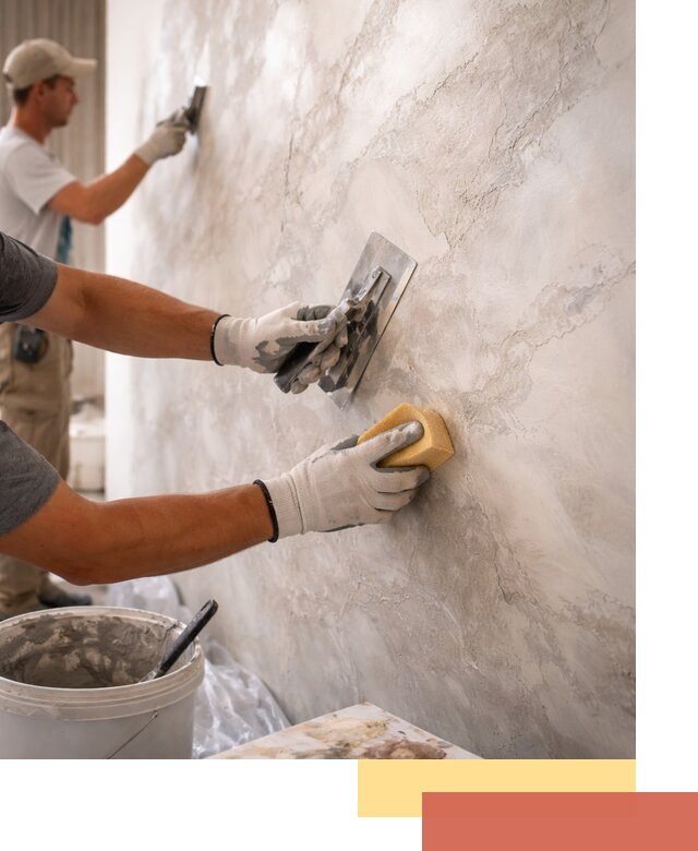 Декоративная штукатурка под мрамор в Зеленодольске для стен и потолков