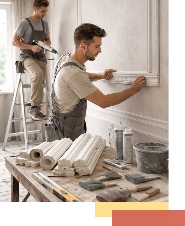 Монтаж лепнины на стены в Зеленодольске профессионально и качественно