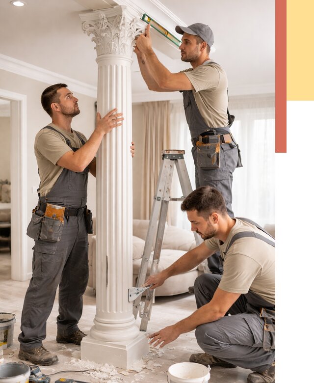 Установка декоративных колонн в Зеленодольске от 12420 руб. под ключ | ОТДЕЛОЧНИК-Злн