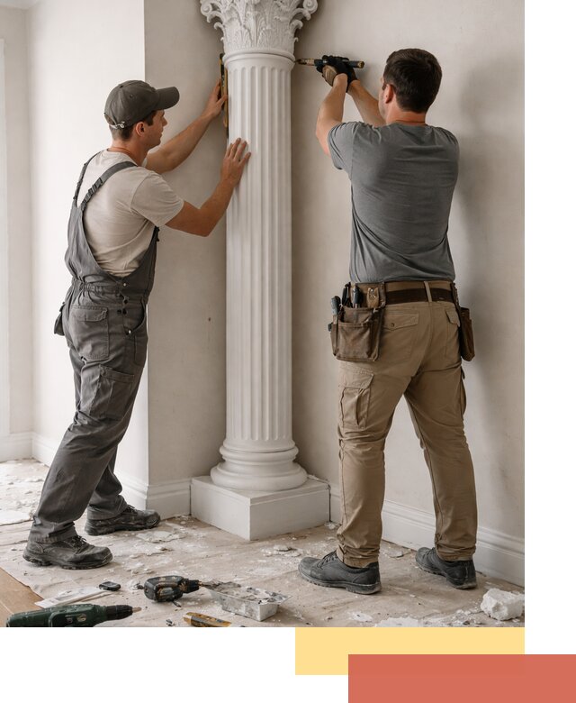 Установка декоративных колонн в Зеленодольске под ключ