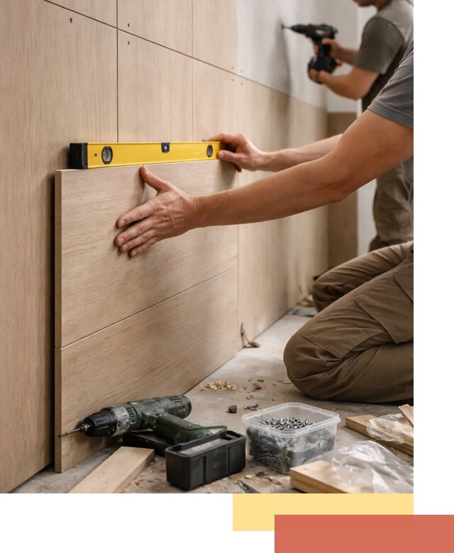 Профессиональный монтаж МДФ панелей на стены в Зеленодольске