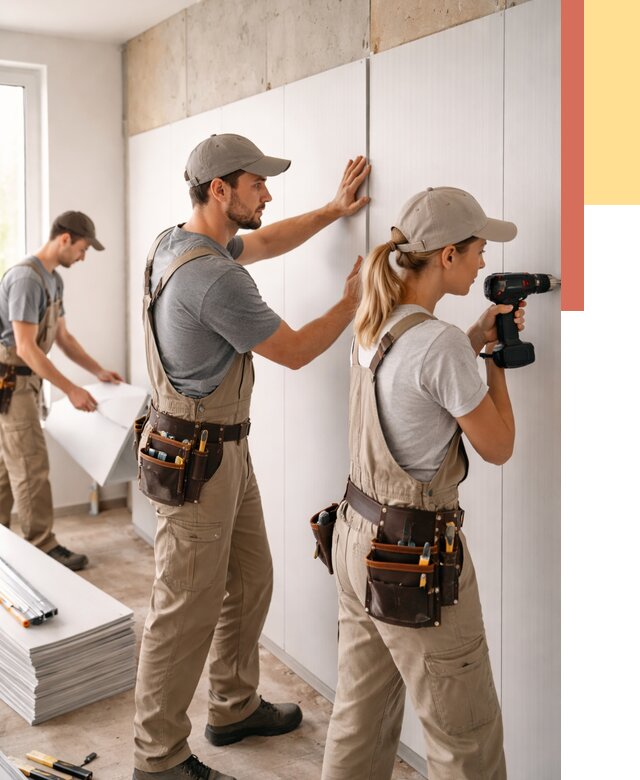 Монтаж ПВХ панелей на стены в Зеленодольске от 466 руб/м2 — быстро и недорого | ОТДЕЛОЧНИК-Злн