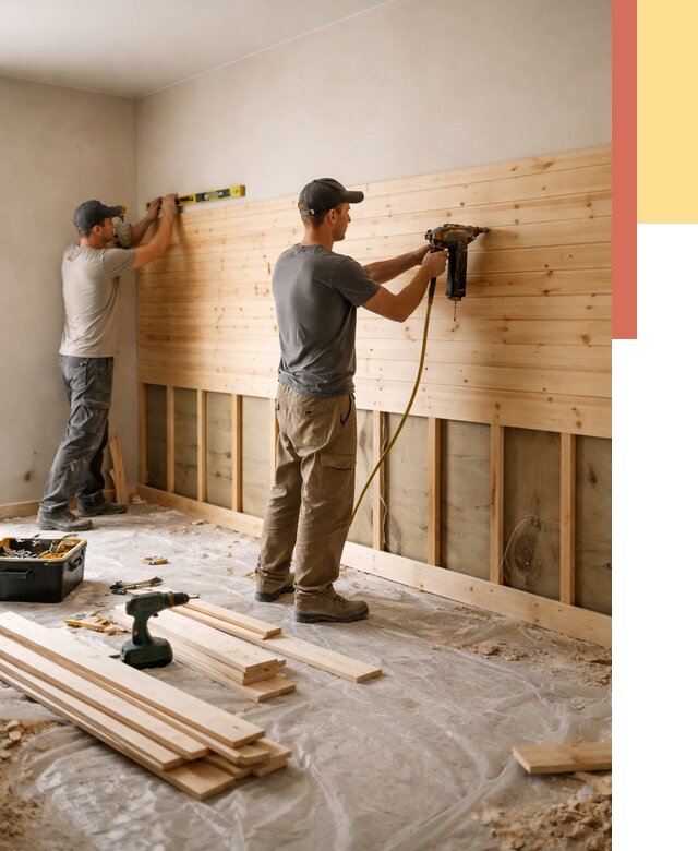 Монтаж деревянной вагонки на стены в Зеленодольске от 7763 руб. | Услуги монтажа вагонки | ОТДЕЛОЧНИК-Злн