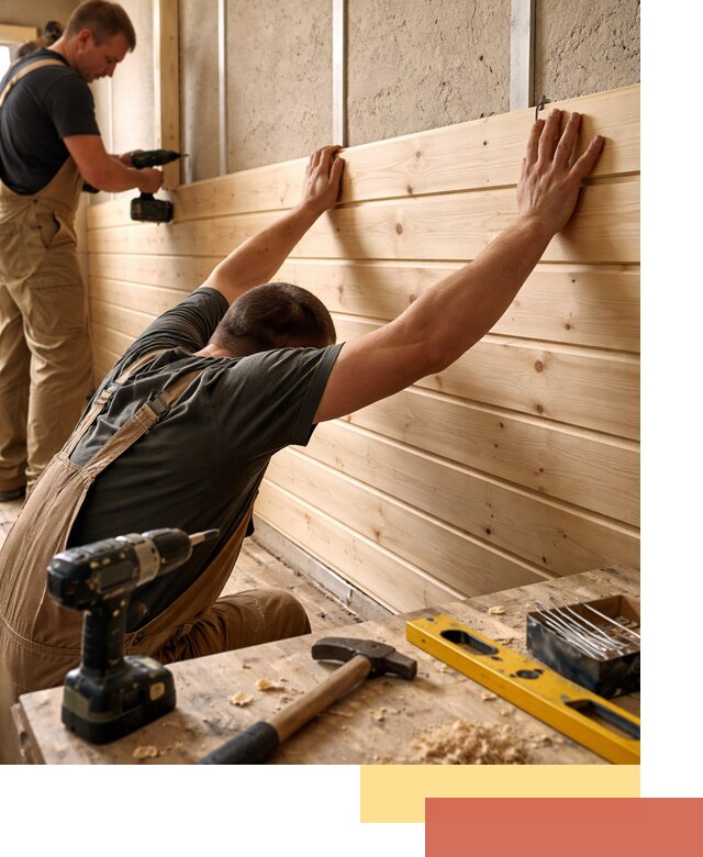 Монтаж деревянной вагонки на стены в Зеленодольске быстро и качественно