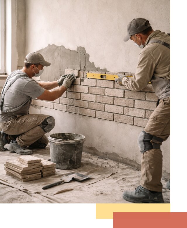 Монтаж декоративного кирпича профессионально в Зеленодольске