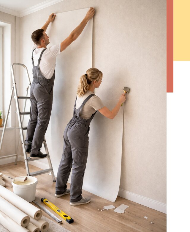 Поклейка флизелиновых обоев в Зеленодольске от 6210 руб. | Быстро и недорого — ОТДЕЛОЧНИК-Злн