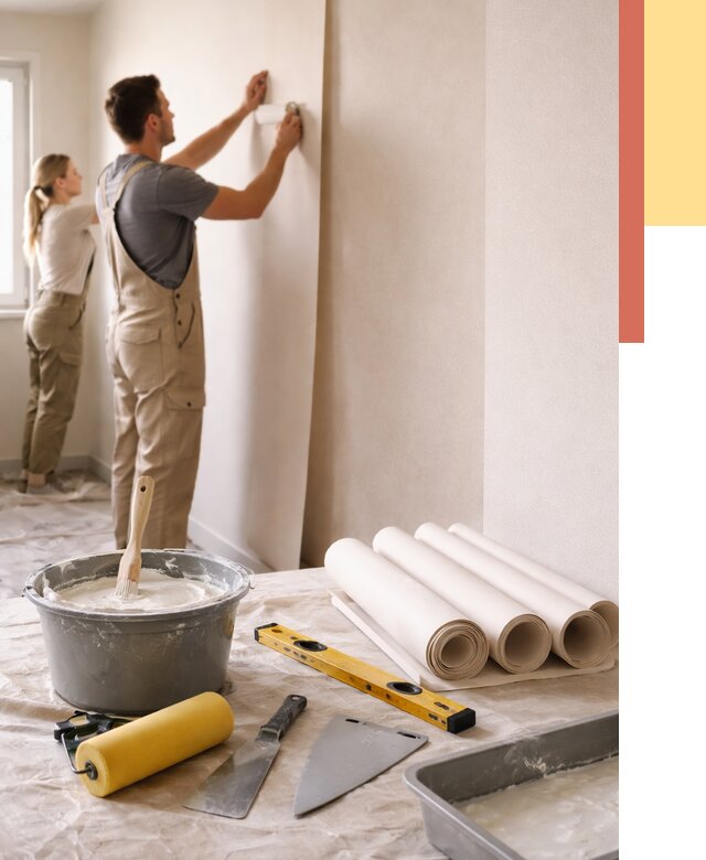 Поклейка бумажных обоев в Зеленодольске от 5693 руб./м2 — быстро и недорого | ОТДЕЛОЧНИК-Злн