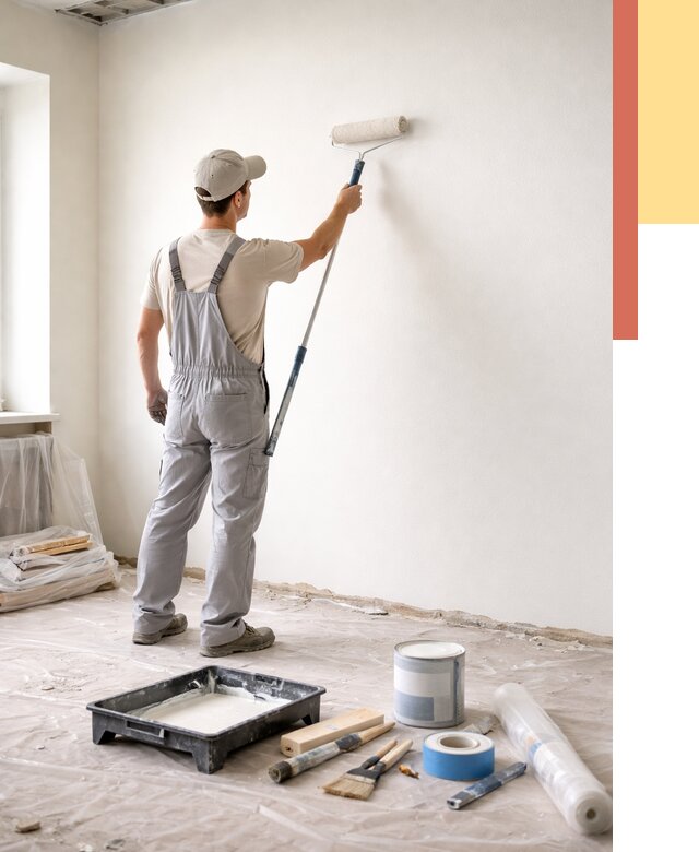 Покраска стен водоэмульсионной краской в Зеленодольске от 466 руб. за м² | ОТДЕЛОЧНИК-Злн