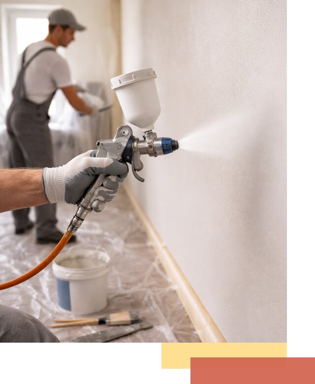 Покраска стен краскопультом в Зеленодольске быстро и качественно