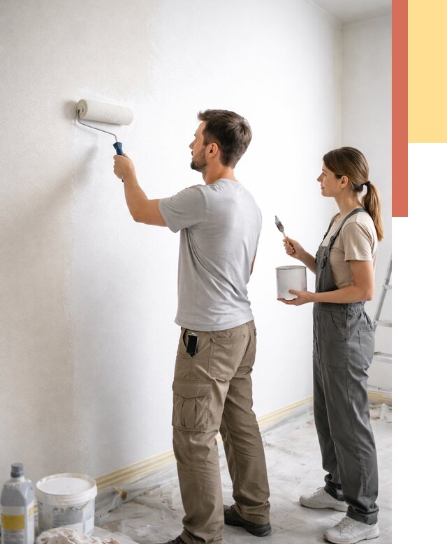 Окраска стен по стеклохолсту в Зеленодольске от 4658 руб/м² под ключ | ОТДЕЛОЧНИК-Злн