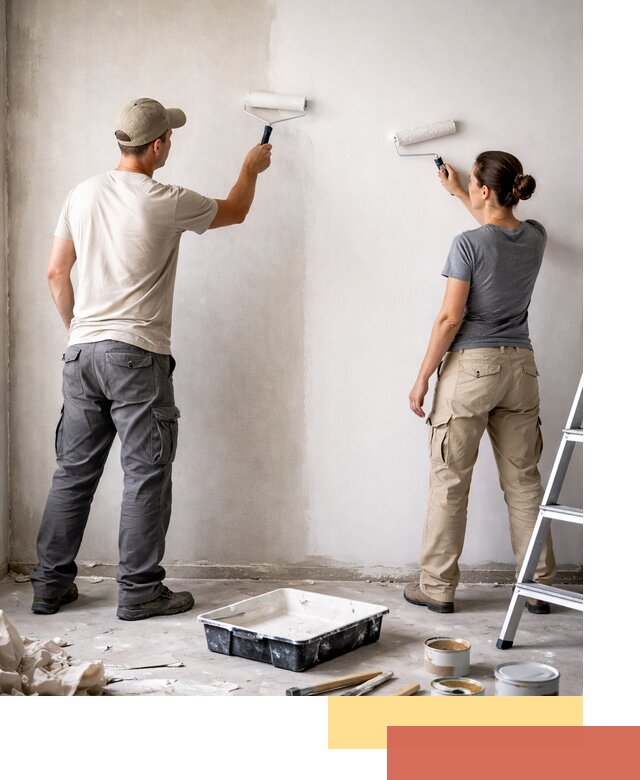 Окраска стен по стеклохолсту в Зеленодольске качественно и долговечно