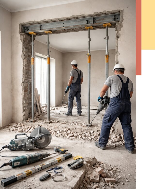 Прорезка проема в стене в Зеленодольске от 4658 руб. — быстро и недорого | ОТДЕЛОЧНИК-Злн