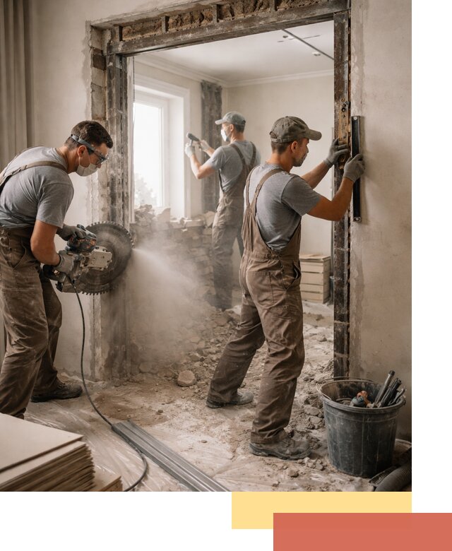 Расширение дверного проема под установку новой двери в Зеленодольске