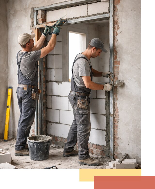 Закладка дверного проема под ключ в Зеленодольске: демонтаж, монтаж, отделка