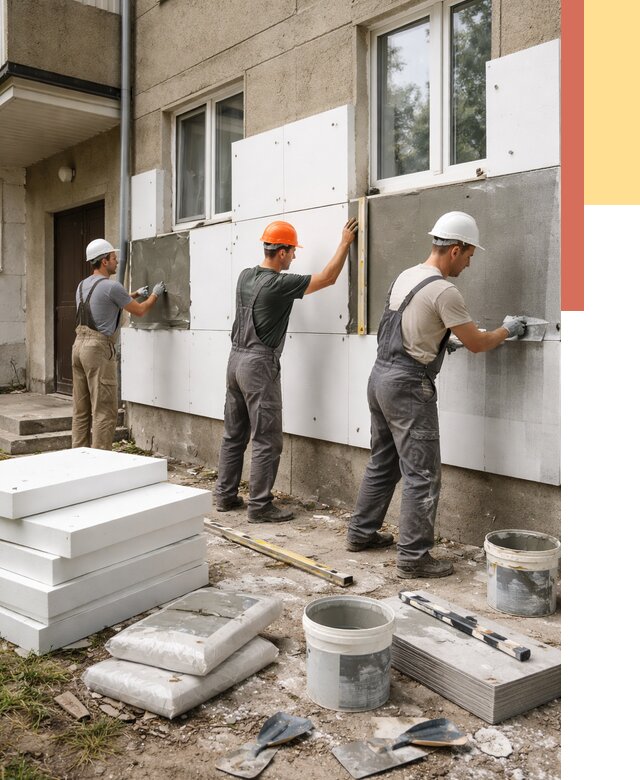 Утепление стен пенопластом в Зеленодольске от 1811 руб. — недорого и под ключ | ОТДЕЛОЧНИК-Злн