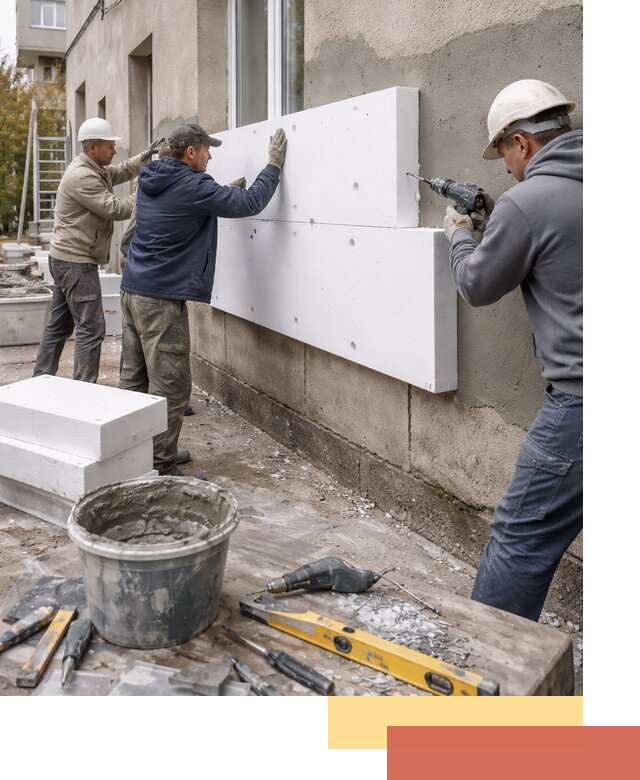 Утепление наружных стен пенопластом в Зеленодольске