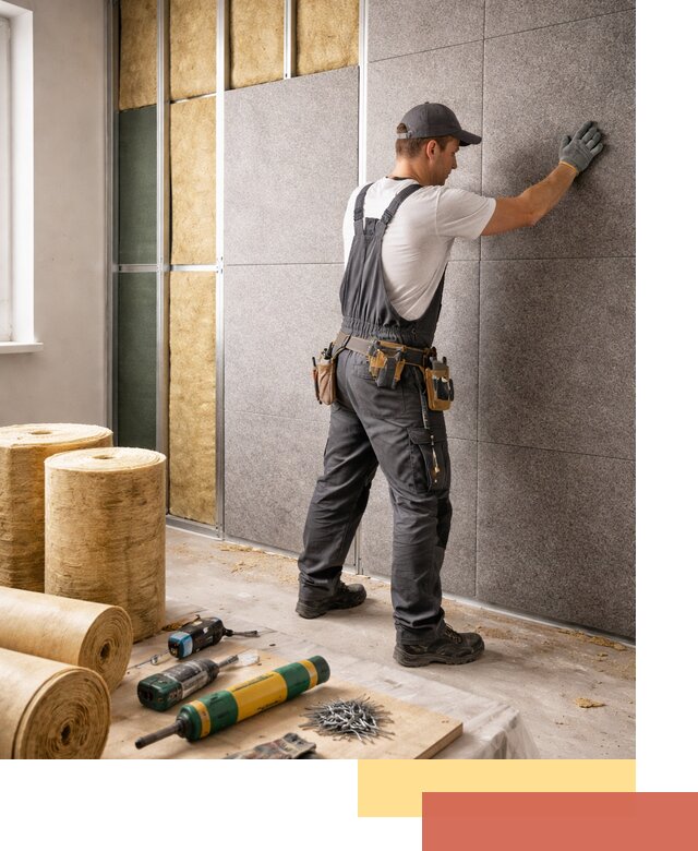 Профессиональная шумоизоляция стен в Зеленодольске для квартиры и офиса