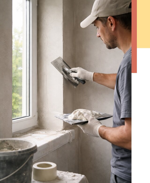 Штукатурка откосов в Зеленодольске от 4658 руб/м² — услуги и выравнивание под ключ | ОТДЕЛОЧНИК-Злн