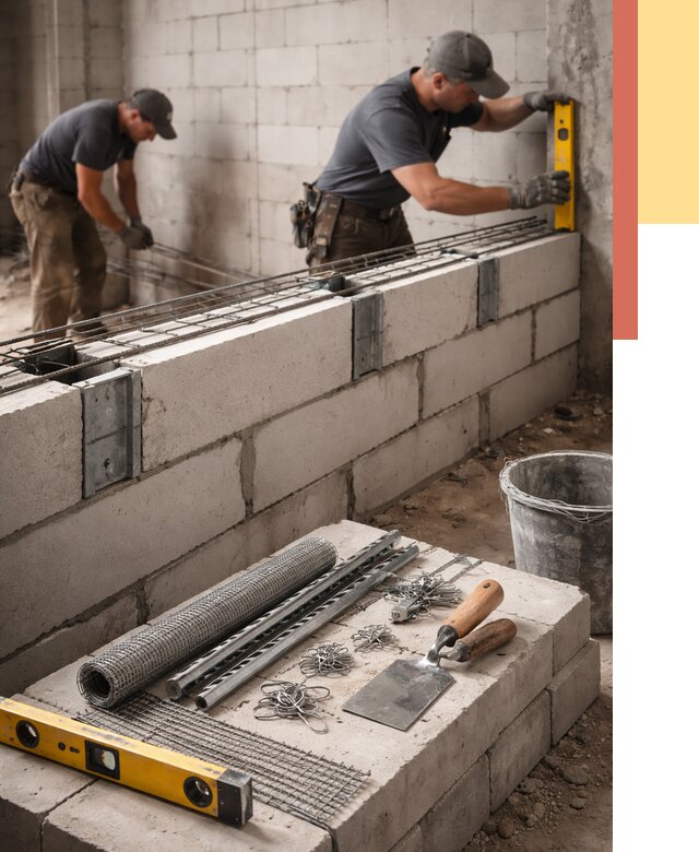 Армирование кладки перегородок в Зеленодольске от 776 руб. под ключ | ОТДЕЛОЧНИК-Злн