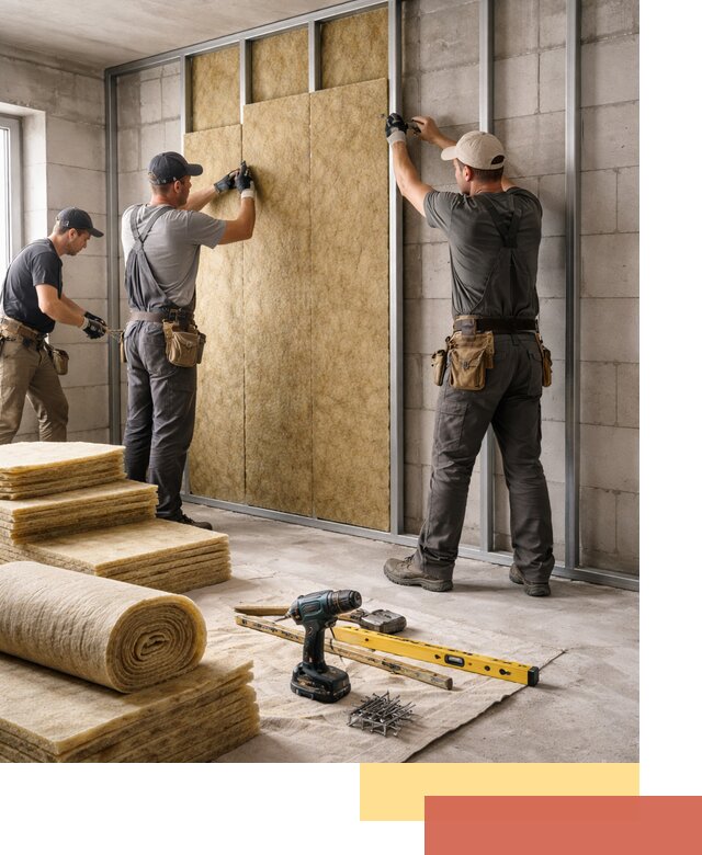 Шумоизоляция перегородок из блоков в Зеленодольске — монтаж и защита шумоизоляцией