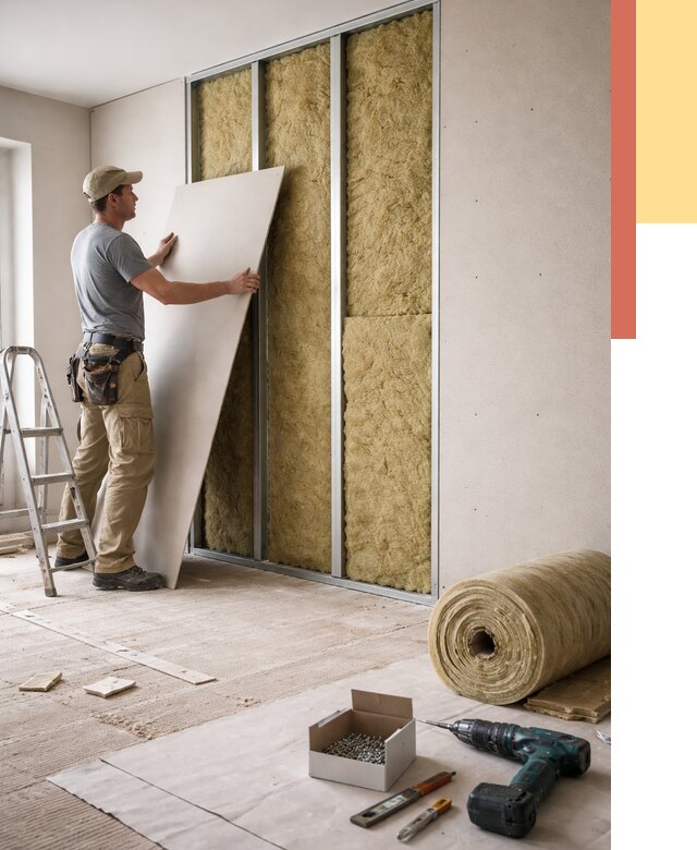 Перегородка из гипсокартона с шумоизоляцией в Зеленодольске от 3229 руб. | ОТДЕЛОЧНИК-Злн