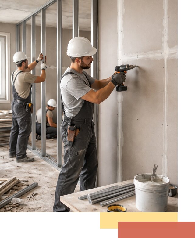 Перегородки из огнестойкого гипсокартона в Зеленодольске под ключ