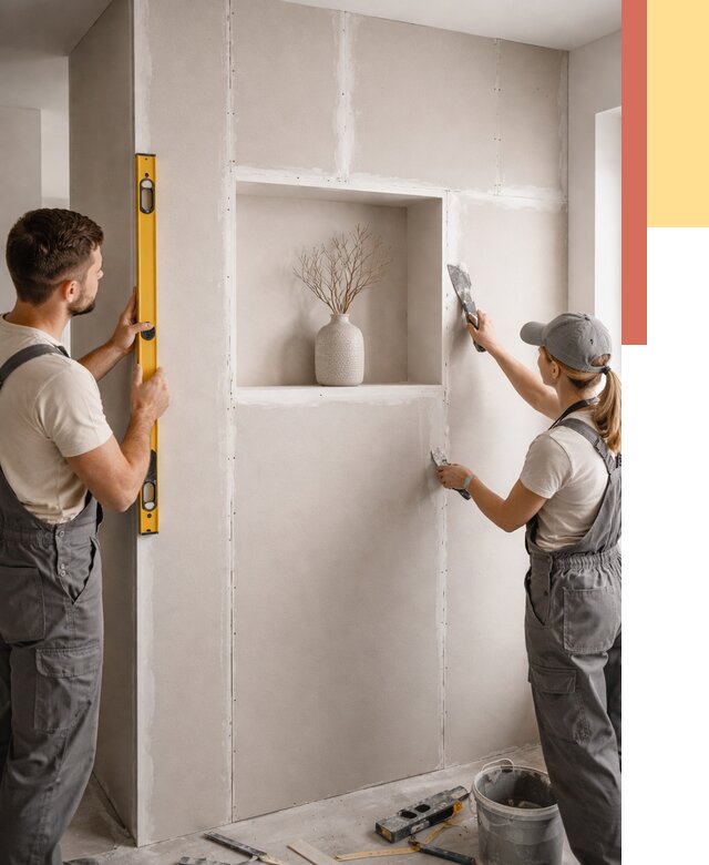 Перегородка из гипсокартона с нишей в Зеленодольске от 3364 руб. под ключ | ОТДЕЛОЧНИК-Злн