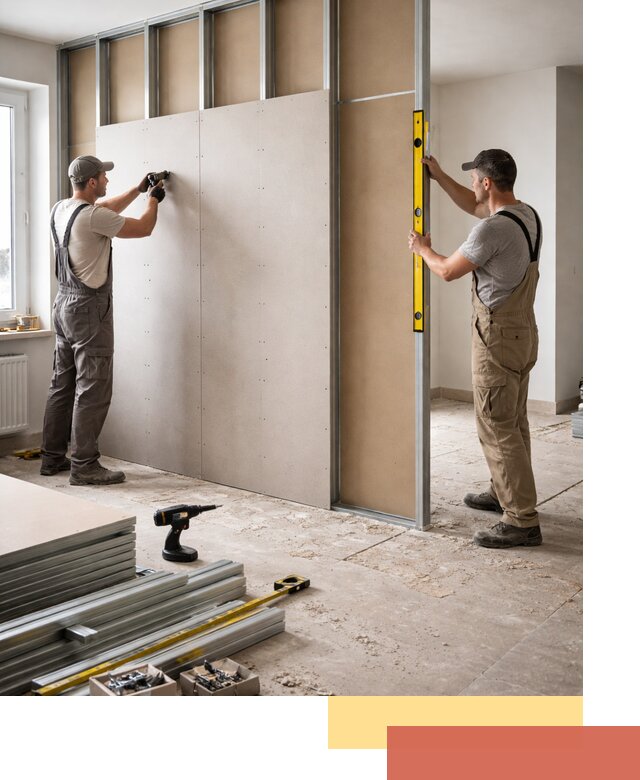 Зонирующая перегородка из гипсокартона под ключ в Зеленодольске