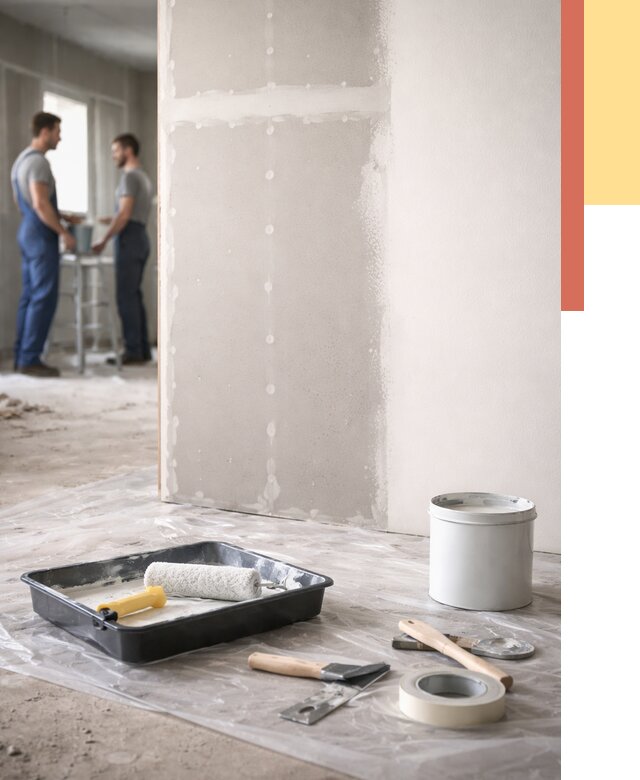 Покраска перегородок из гипсокартона в Зеленодольске от 4658 руб. под ключ | ОТДЕЛОЧНИК-Злн