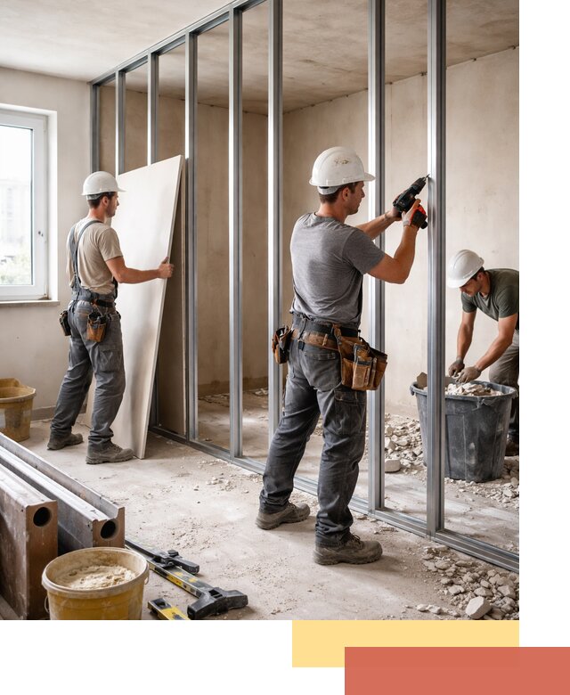 Перенос гипсокартонной перегородки в Зеленодольске профессионально и быстро