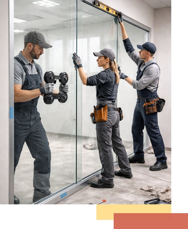 Профессиональный монтаж стеклянных перегородок в Зеленодольске