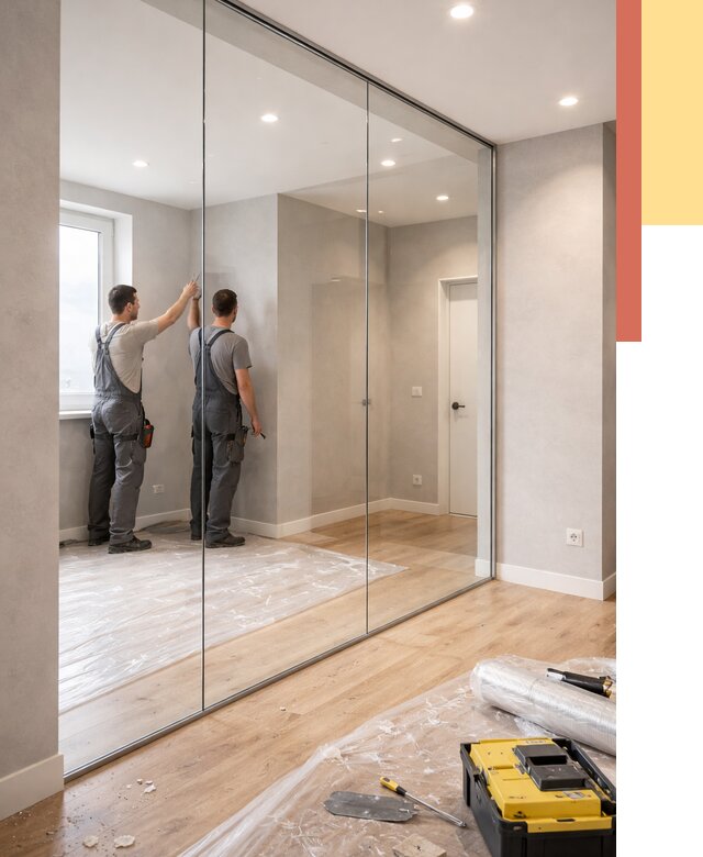 Безрамные стеклянные перегородки в Зеленодольске — монтаж от 9833 руб. | ОТДЕЛОЧНИК-Злн