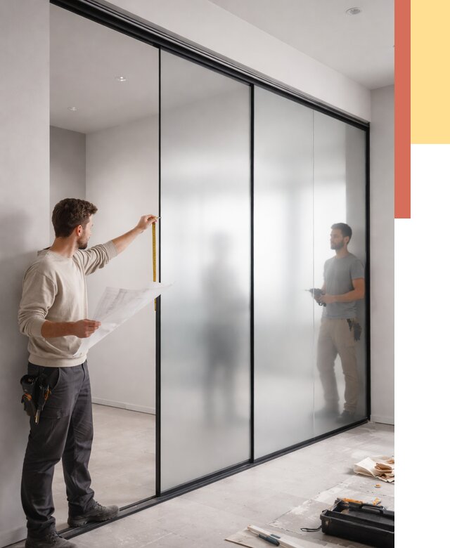 Матовые стеклянные перегородки в Зеленодольске от 8798 руб. — монтаж и установка | ОТДЕЛОЧНИК-Злн