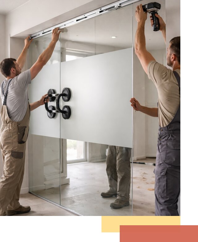 Матовые стеклянные перегородки под ключ в Зеленодольске