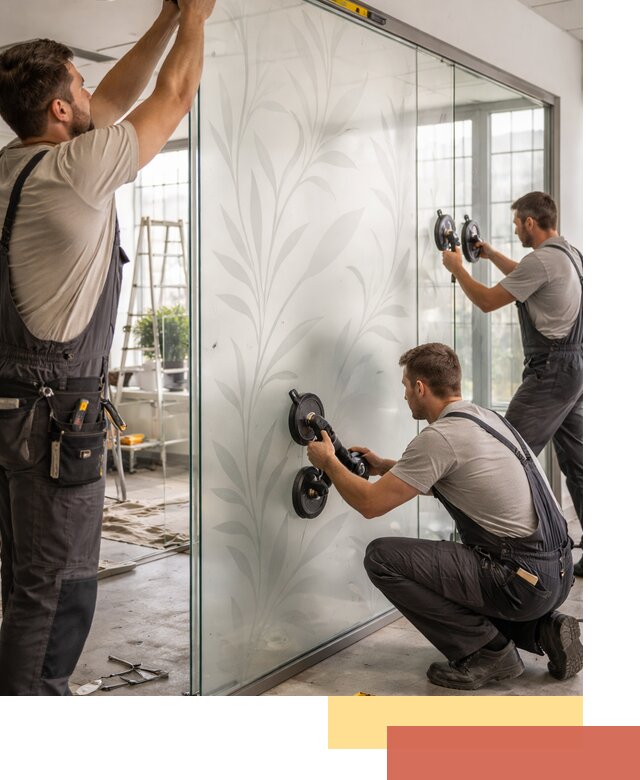 Стеклянные перегородки с рисунком на заказ в Зеленодольске