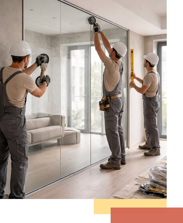 Перегородки из закаленного стекла в Зеленодольске для офисов и квартир