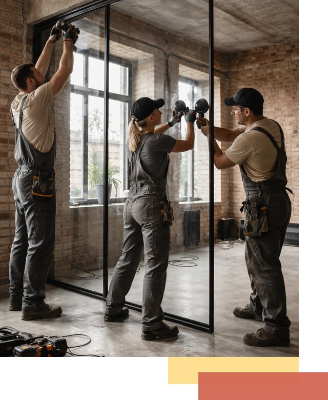 Стеклянные перегородки лофт — изготовление и монтаж в Зеленодольске